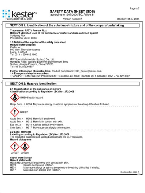 samarium-154 sds|Section 1: Identification of the Substance/Mixture and of the .
